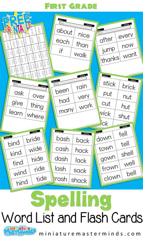 grade spelling list  flash cards  grade spelling