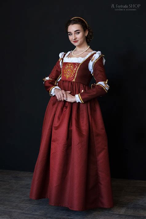 italian renaissance dress renaissance gown red color custom etsy