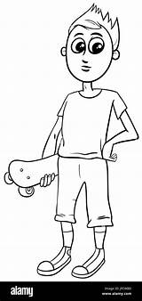 Skateboard Teenager Jongen sketch template