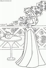 Durmiente Bella Colorear Princesa Té Disfrutando Delicioso sketch template