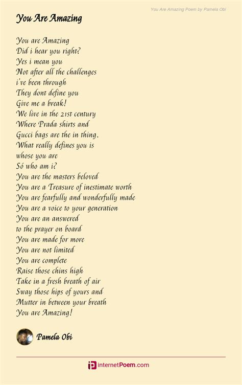 amazing poem  pamela obi