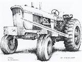 Deere John 4020 Tractor Farm Model sketch template