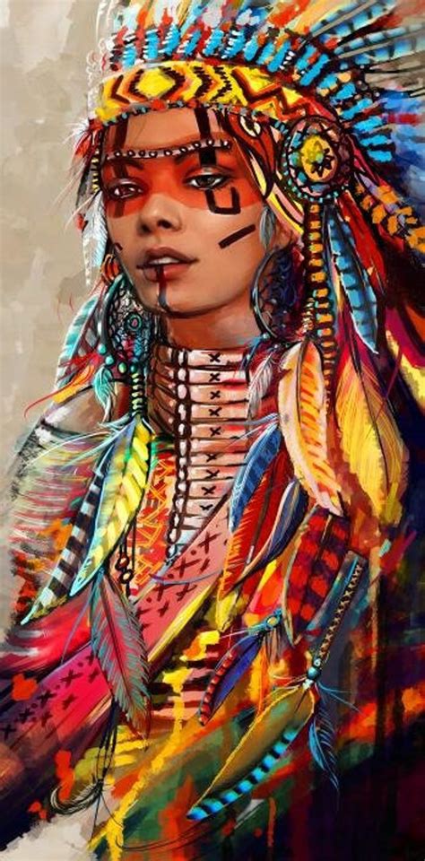 Portrait Canvas Art Native Indian Women Feathered Pride Etsy