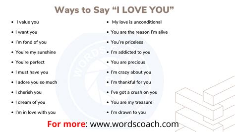 Another Ways To Say “i Love You” In English Word Coach