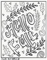 Coloring Fall Doodle Alley Pages November sketch template