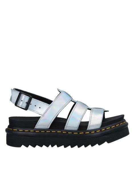 dr martens yelena strappy sandal  silver metallic save  lyst