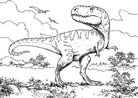 rex dinosaur coloring page coloring book