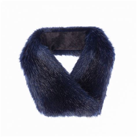 Helen Moore Luxury Faux Fur Cindy Collar Midnight Blue Black By Design
