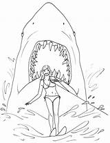 Pages Sharks Jaws Nimmersatt Raupe Ausmalbild Ausmalbilder Albanysinsanity sketch template