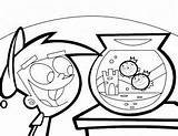 Coloring Timmy Wanda Cosmo Pages Turner Fish Vicky Bowl Kids sketch template
