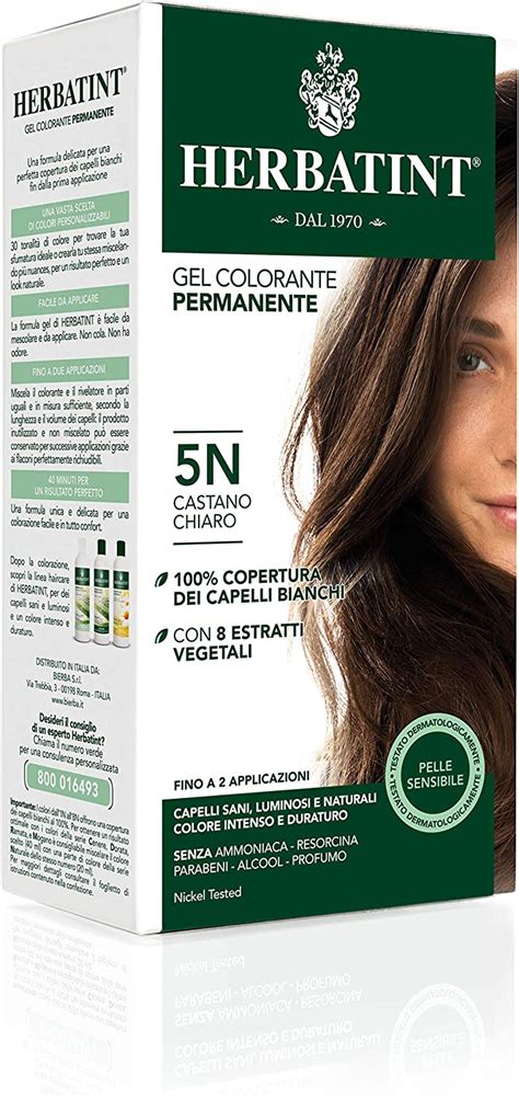Herbatint Permanent Herbal Hair Colour Gel 5n Light Chestnut 150 Ml