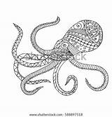Octopus Tangle sketch template