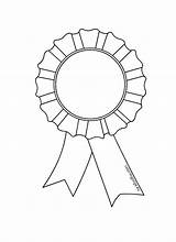 Rosette Award Template Coloring Ribbon Prize Drawing Color Printable Templates Oscar Pages Print Getdrawings Sketch sketch template
