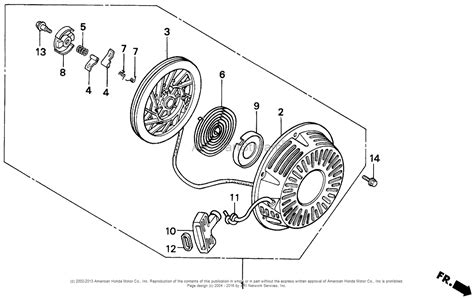 honda engines gx vw engine jpn vin gcab  parts diagram  recoil starter