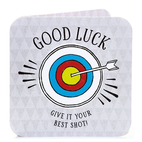buy good luck card give    shot  gbp  card factory uk