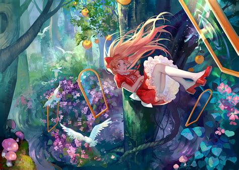 girl alice alice in wonderland flowers anime art beautiful pictures funny