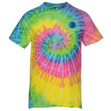 Tie Dye T Shirt Two Tone Spiral Embroidered 112078 Tts E