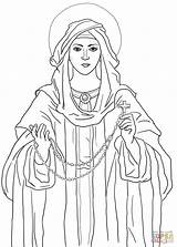 Rosary Lady Coloring Pages Printable Catholic Color Clipart Kids Blessed Mother Church Heart Version Click Ipad Online Sacred Print Lourdes sketch template