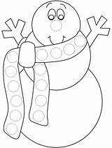 Dot Coloring Bingo Dauber Pages Marker Do Snowman Winter Preschool Printable Printables Painting Kids Sheets Dabber Christmas Invierno Crafts Halloween sketch template