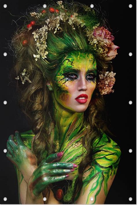 Body Painted Fantasy Woman Foto Op Tuinposter 60 X 90 Cm