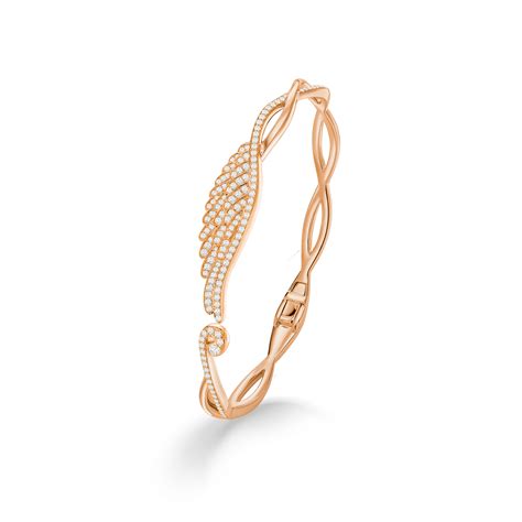 wings embrace diamond bangle in 18ct rose gold garrard