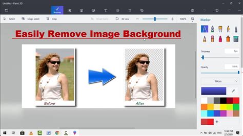 remove image background  paint   windows  youtube