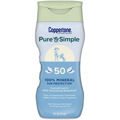 buy coppertone pure  simple zinc oxide mineral sunscreen lotion spf