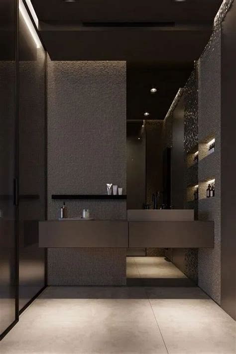 ideas bathroom modern design luxury powder rooms    dark