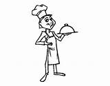 Chefe Cocineros Cocinero Pintar Registrado Mestieri Acolore sketch template