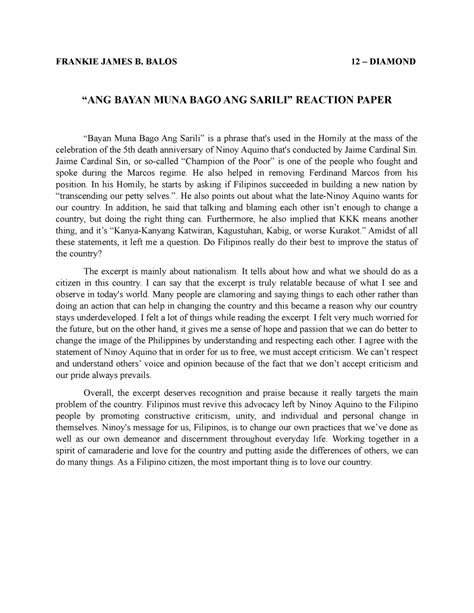 reaction paper filipino sining ng komunikasyon msu iit studocu