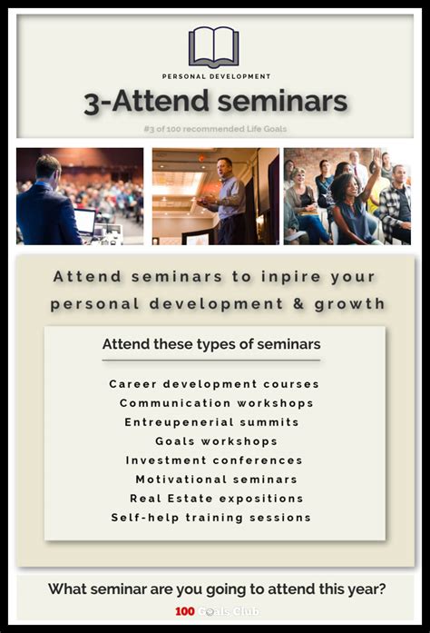 attend   seminars annually  inspire   life goals