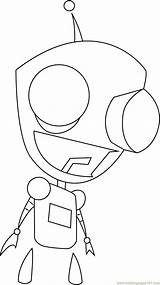 Coloring Gir Watching Invader Zim Pages Coloringpages101 Cartoon Print sketch template