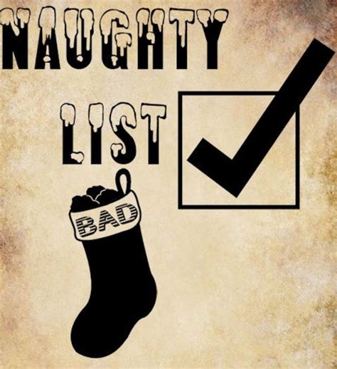 Santas Naughty List Png Christmas Stocking By
