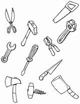 Coloring Pages Tools Tool Kids Construction Carpenter Utensils Color Printable Clipart Carpentry Preschool Mechanic Colouring Each Sheets Gardening Craft Building sketch template