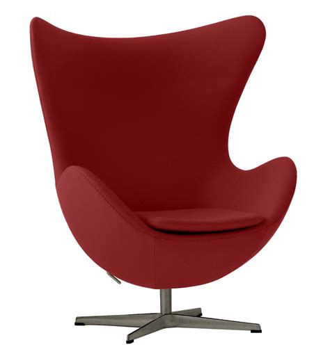 fauteuil egg chair fritz hansen rouge   design