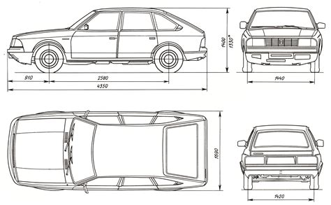 moskvitch  aleko blueprint   blueprint   modeling