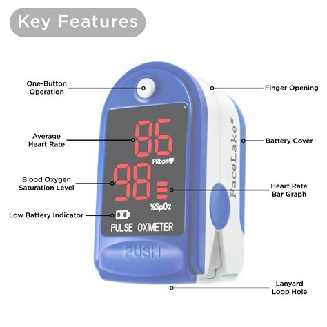cms dl fingertip pulse oximeter blood oxygen monitor blue  case