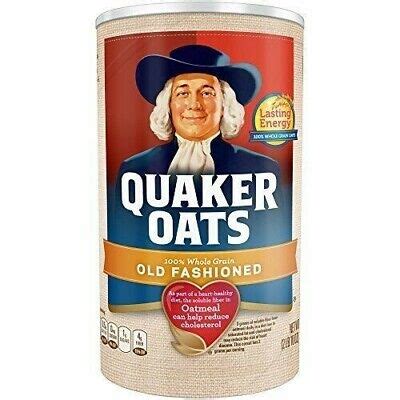oz super size quaker oats  fashioned oatmeal canister aha certified  ebay