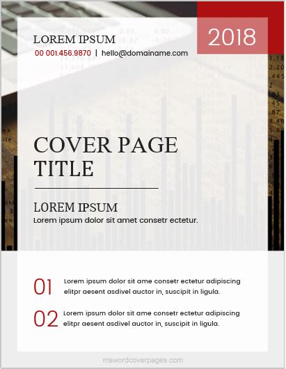 report cover page templates  businesses ms word cover page