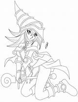 Magician Girl Dark Coloring Pages Lineart Getcolorings sketch template