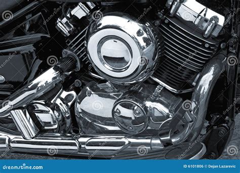 motorcycle chrome engine stock photo image  vintage