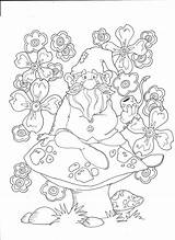 Coloring Mushroom Gnome Pages Adult Gnomes Mushrooms Digi Garden Stamps Printable Adults Backgrounds sketch template