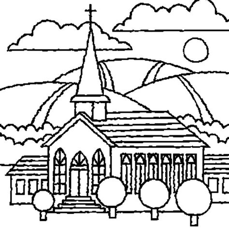 church  beautiful view coloring pages  place  color