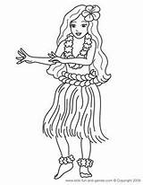 Coloring Hula Dancer Pages Getcolorings Luau sketch template