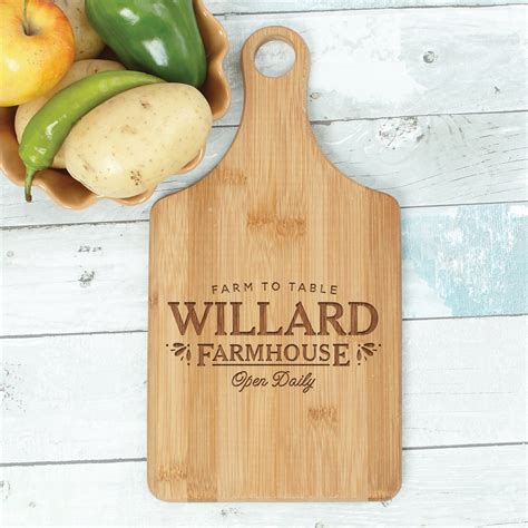 farmhouse engraved paddle cutting board giftsforyounow