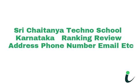 sri chaitanya techno school karnataka ranking review address