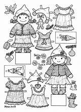 Paper Christmas Cutouts Colour Dolls Doll Susie Karens Kravlenisser Karen sketch template