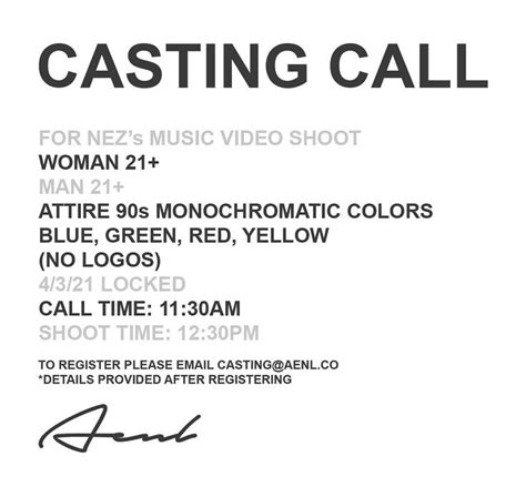 An Advertisement For The Casting Call