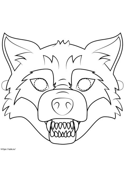 wolf mask coloring page