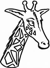 Giraffe Coloring Pages Head Animals sketch template